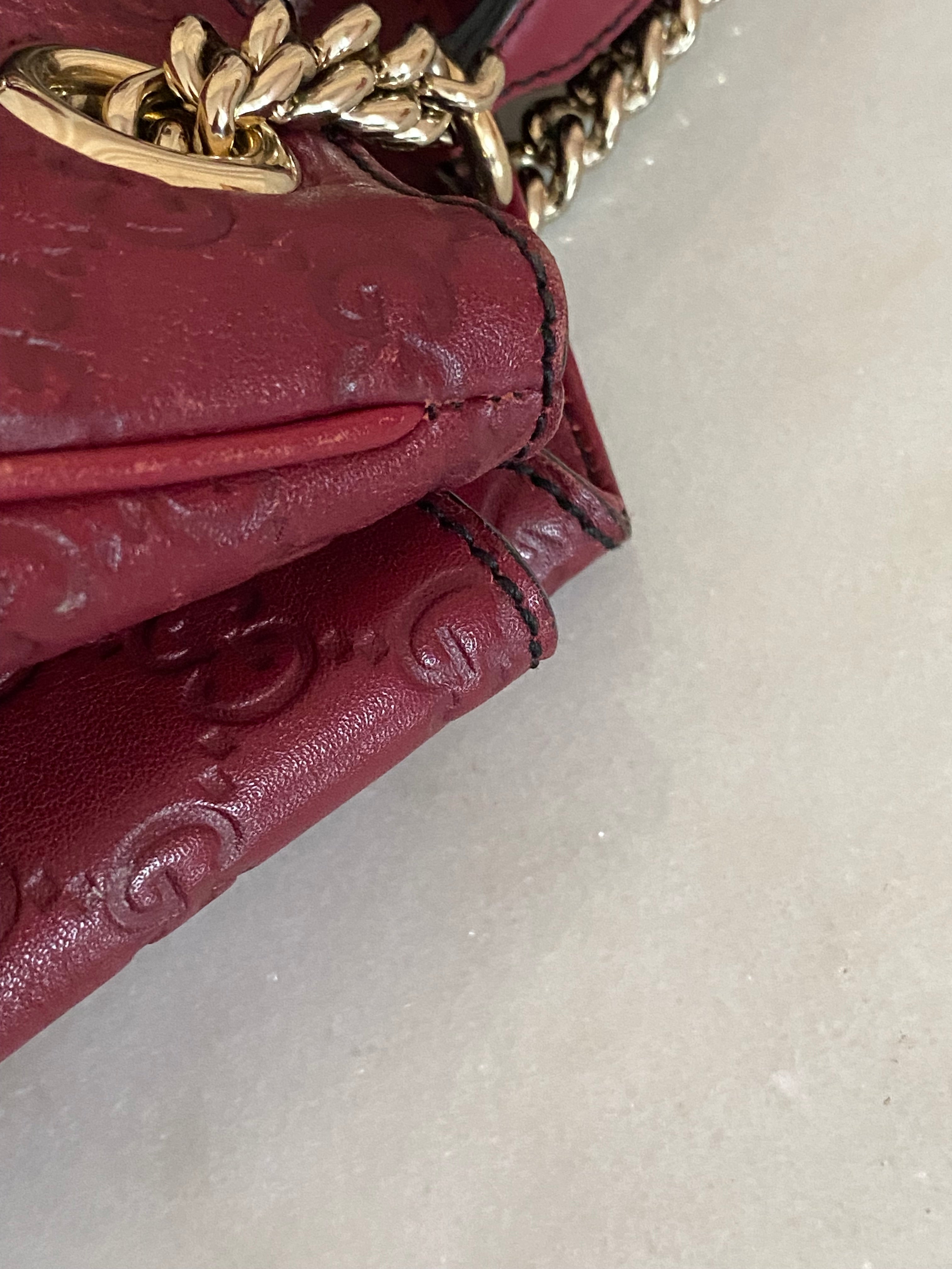 Gucci Burgundy Microguccissima Emily Large Bag