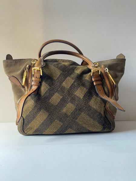 Burberry Brown Canvas and Leather Tote Bag