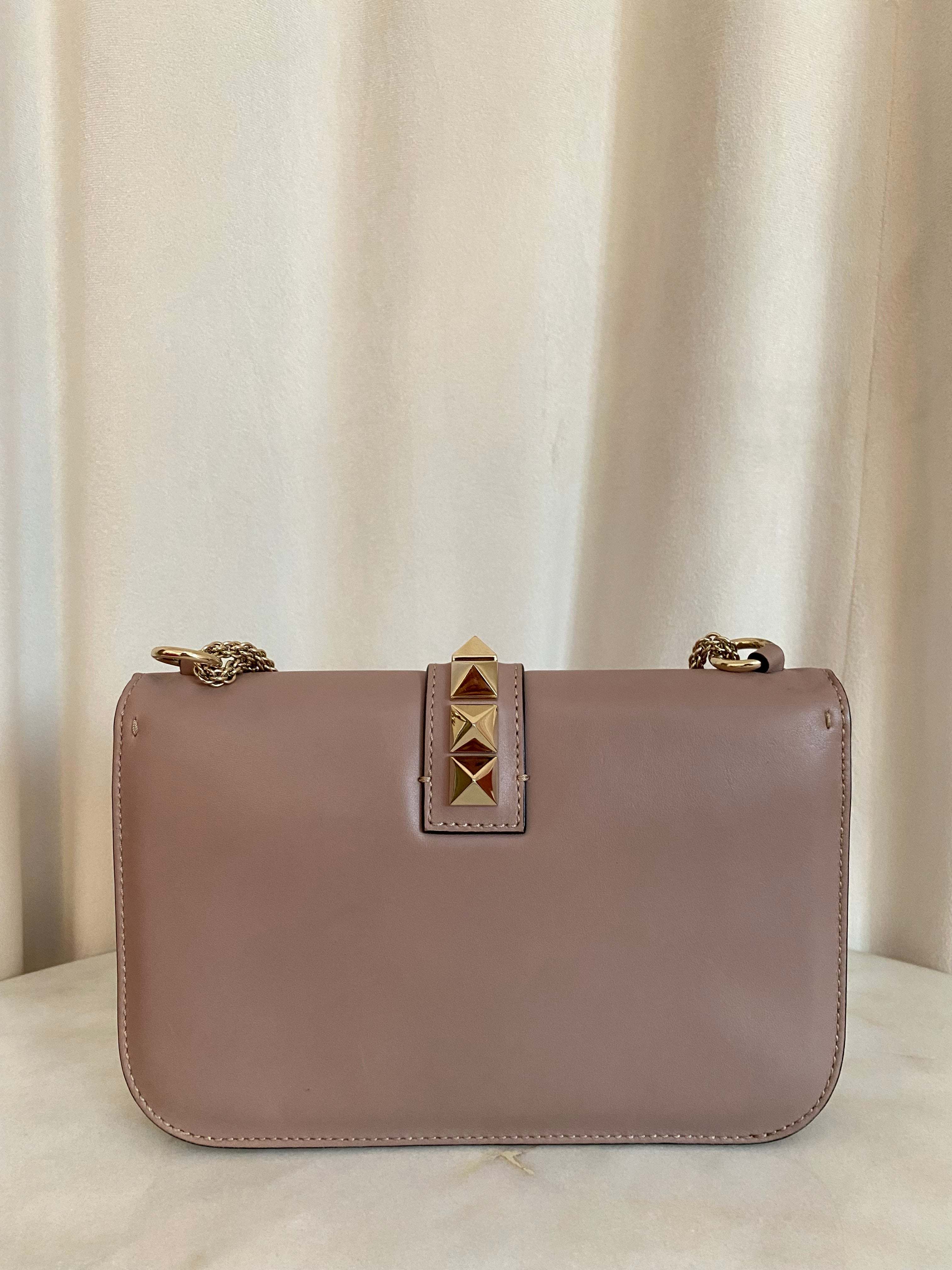 Valentino Poudre Garavani Vitello Medium Glam Lock Rockstus Flap Bag