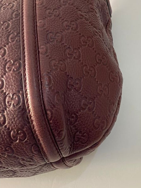 Gucci GG Burgundy Guccissima Hobo Bag