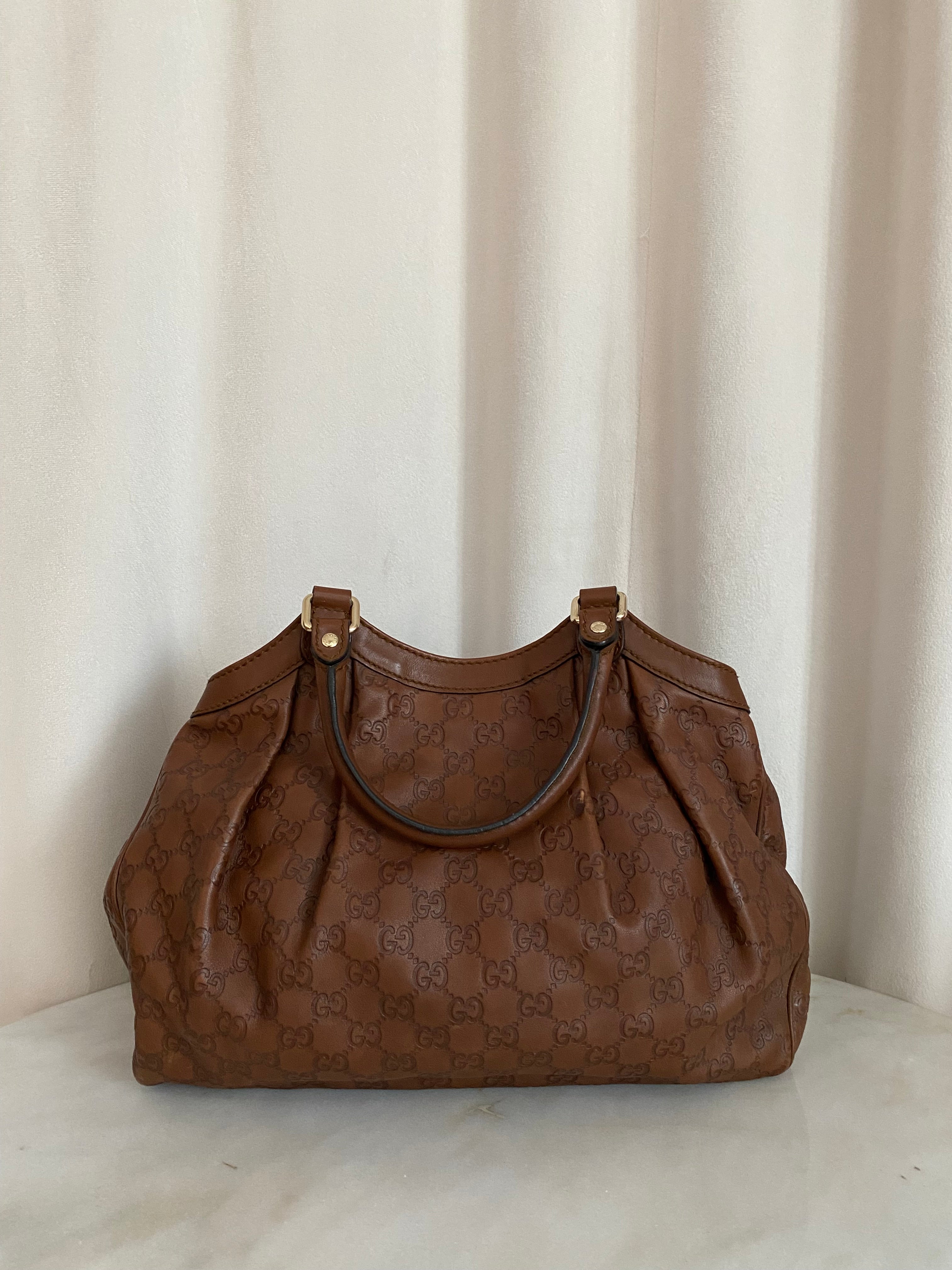 Gucci Brown Sukey Guccissima Tote Bag