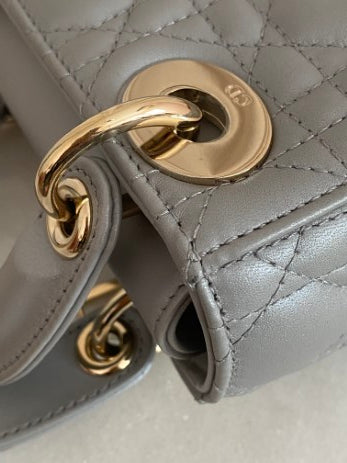 Christian Dior Grey Lady Dior Mini Bag