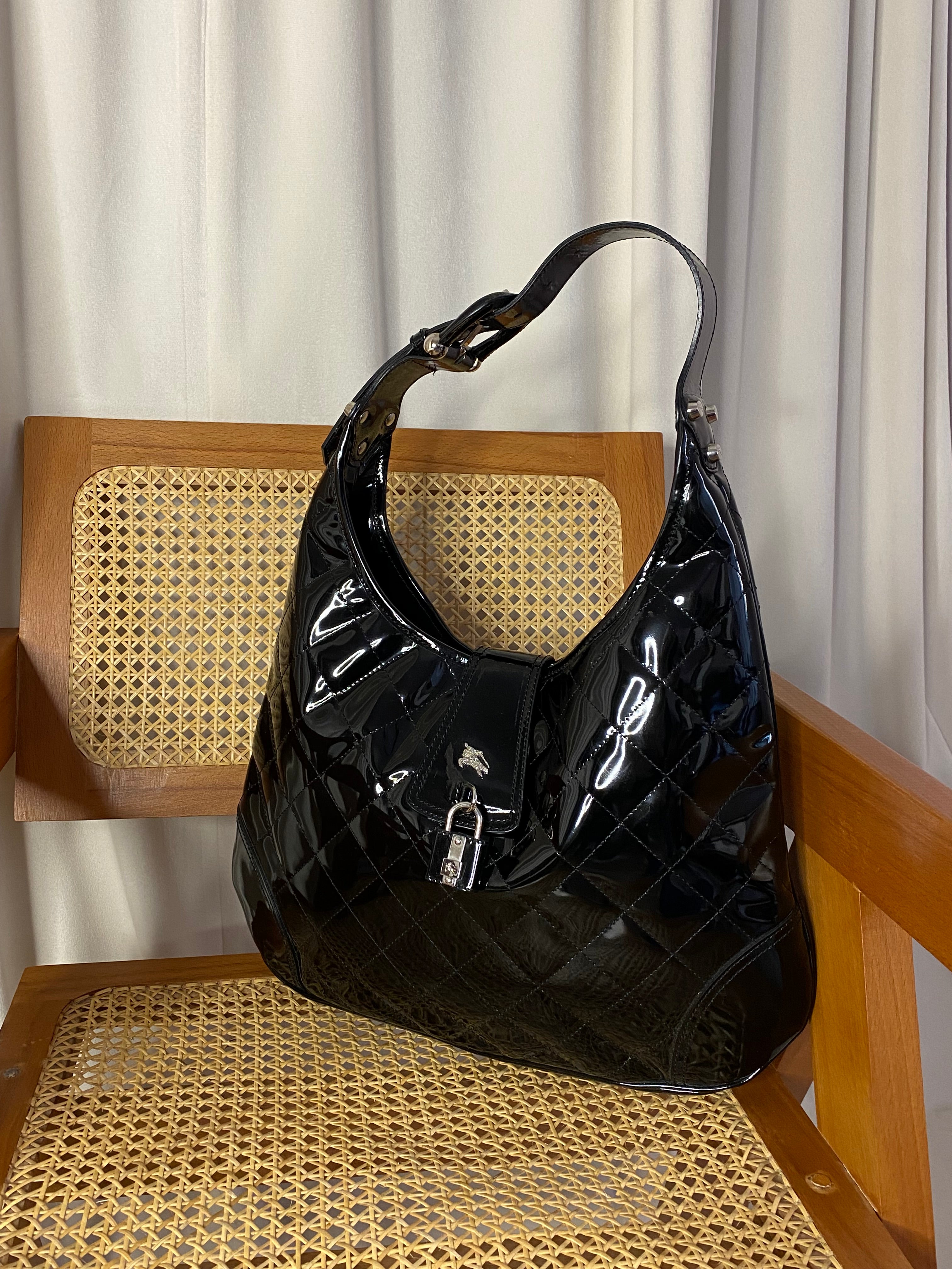 Burberry Black Quilted Hobo Bag