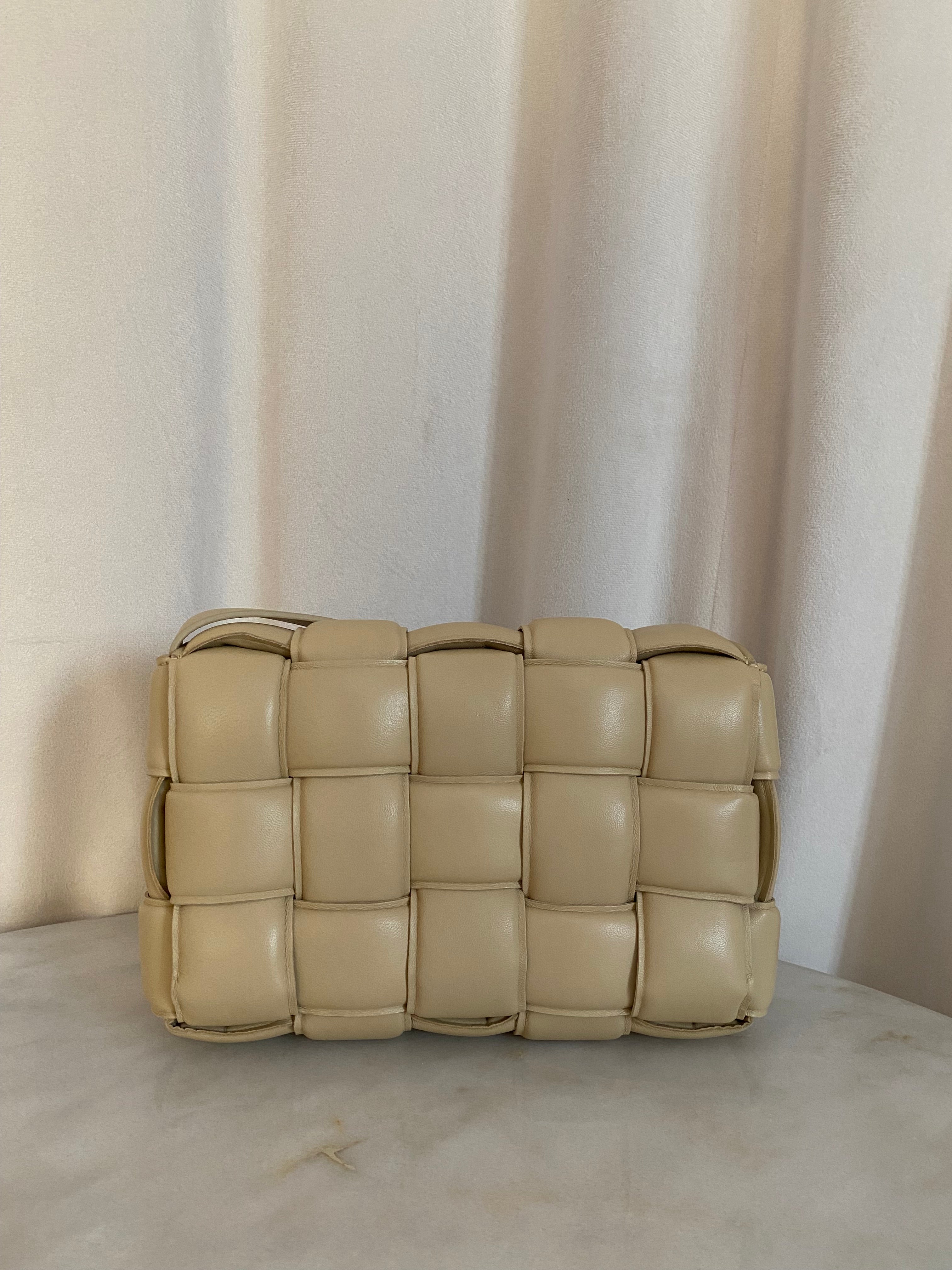 Bottega Veneta Beige Padded Cassette Crossbody Bag