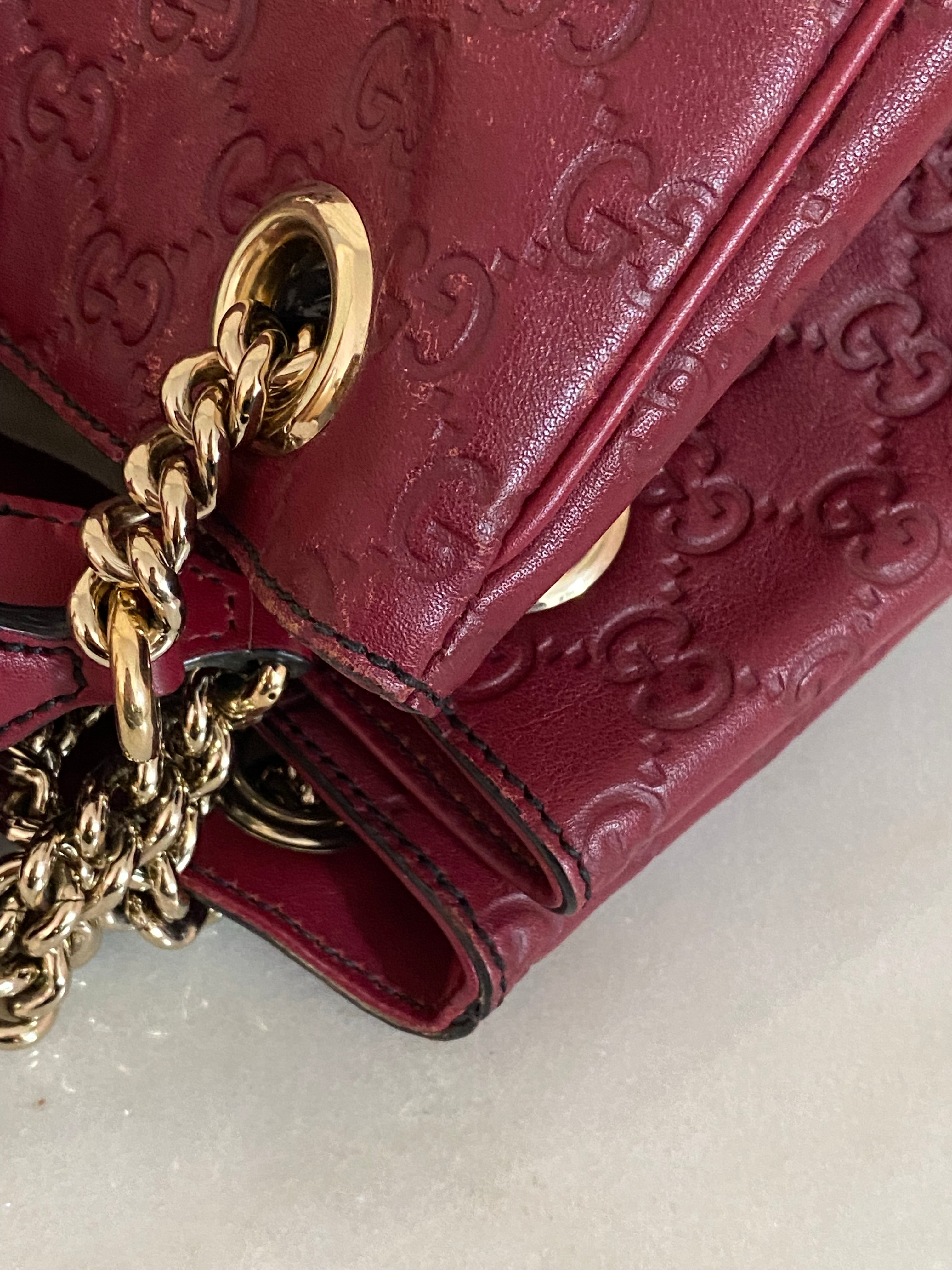 Gucci Burgundy Microguccissima Emily Large Bag