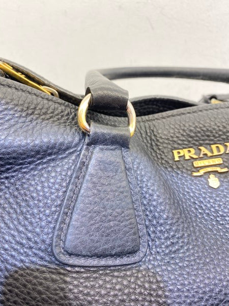 Prada Black Vitello Daino Tote Bag