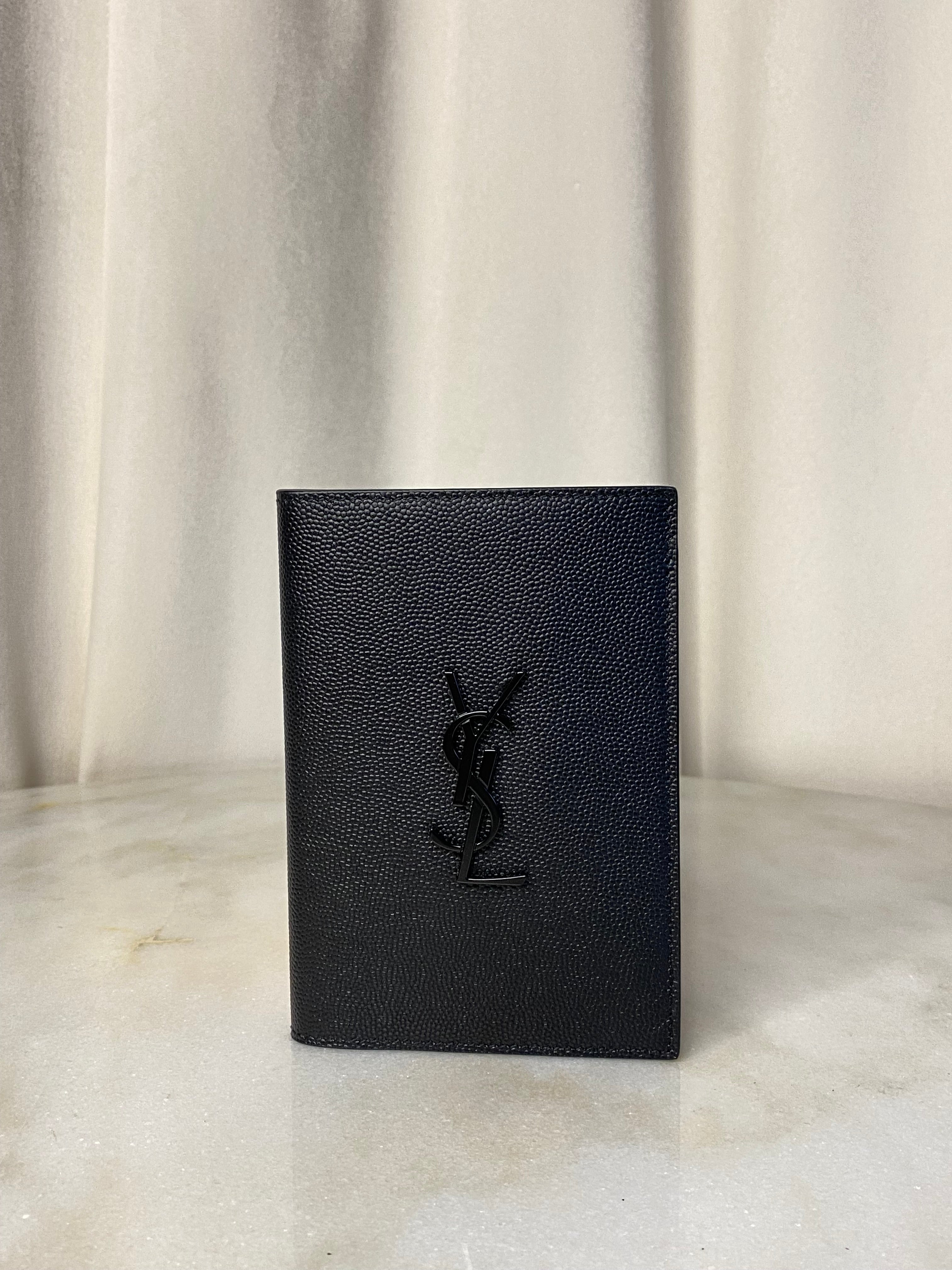 YSL Black Passport Holder