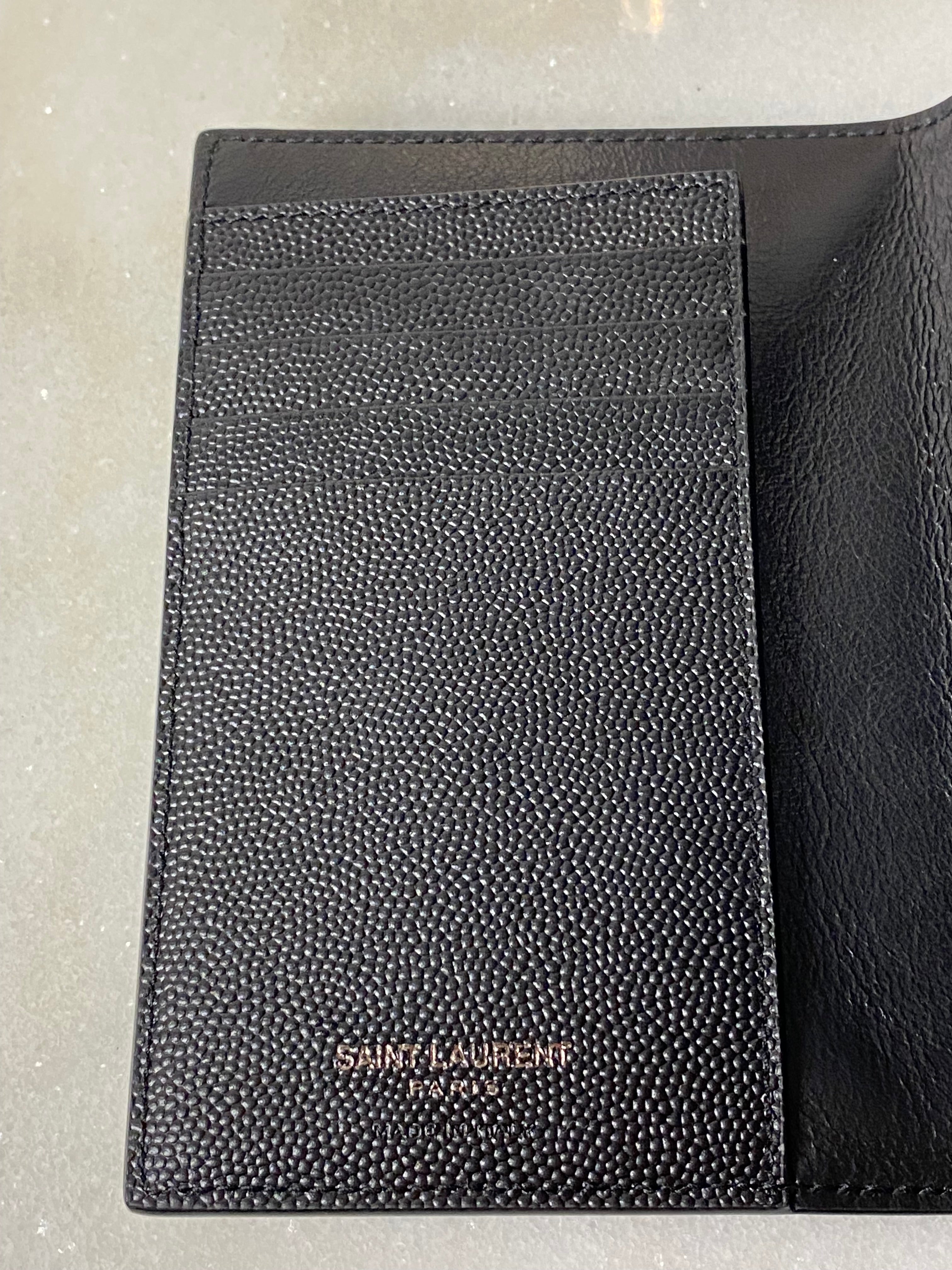 YSL Black Passport Holder