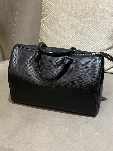 Louis Vuitton Noir Speedy 35 Bag