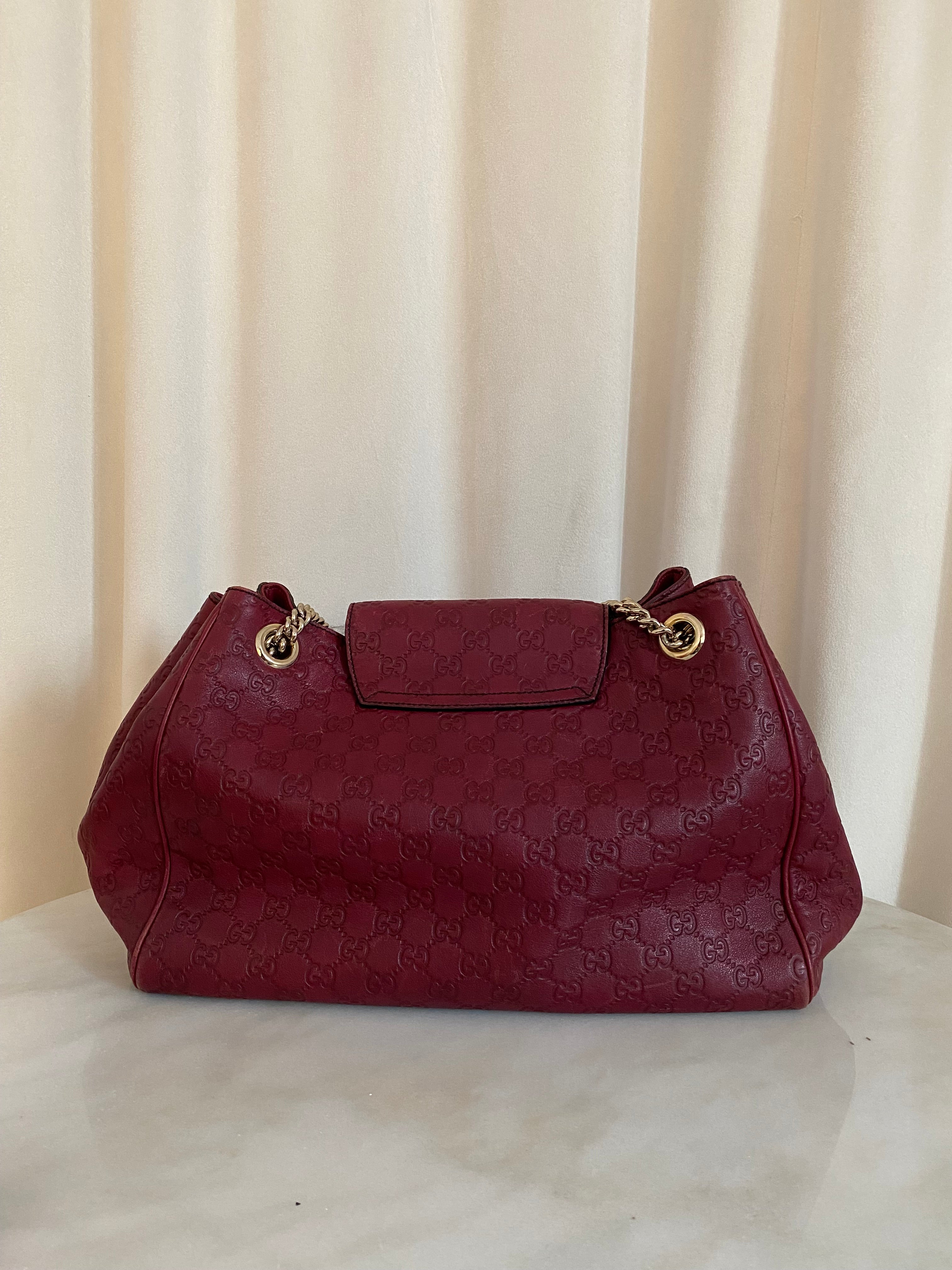 Gucci Burgundy Microguccissima Emily Large Bag