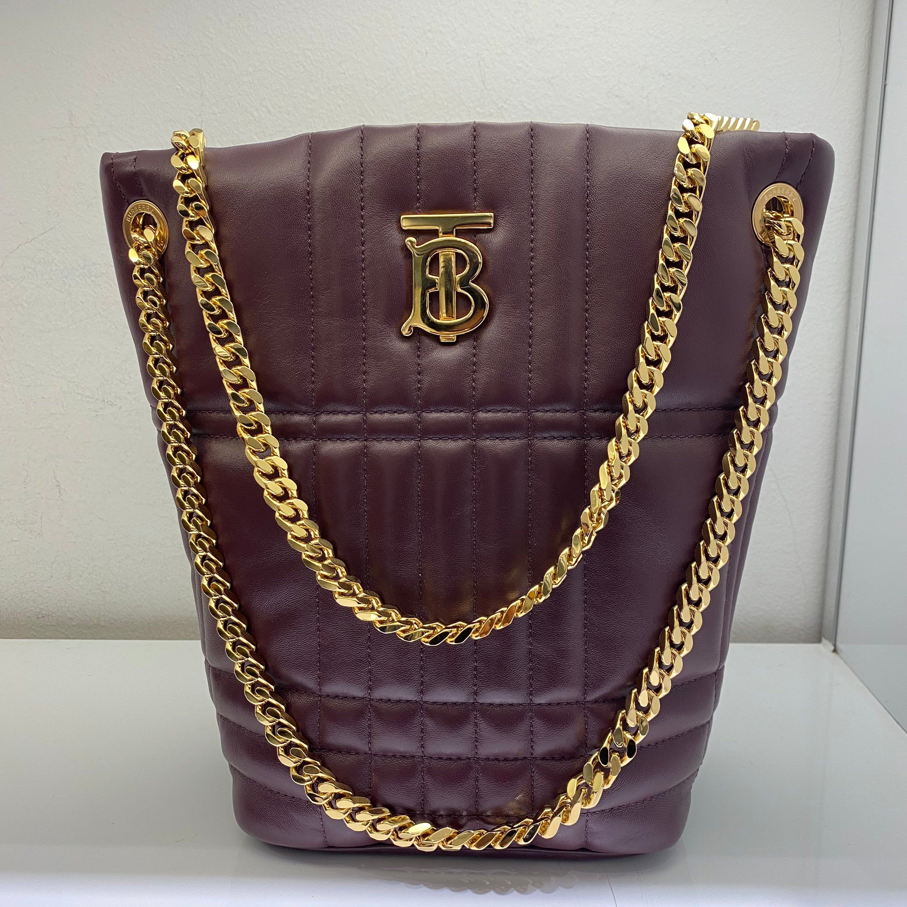 Burberry Burgundy Lola Bucket Bag