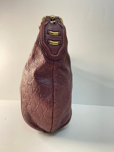 Gucci GG Burgundy Guccissima Hobo Bag