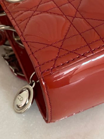 Christian Dior Red Lady Dior Large Bag