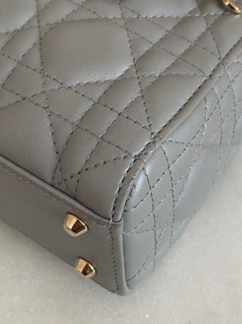 Christian Dior Grey Lady Dior Mini Bag