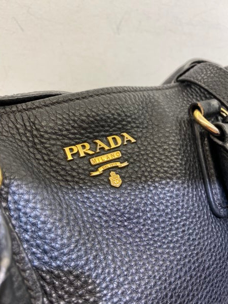 Prada Black Vitello Daino Tote Bag