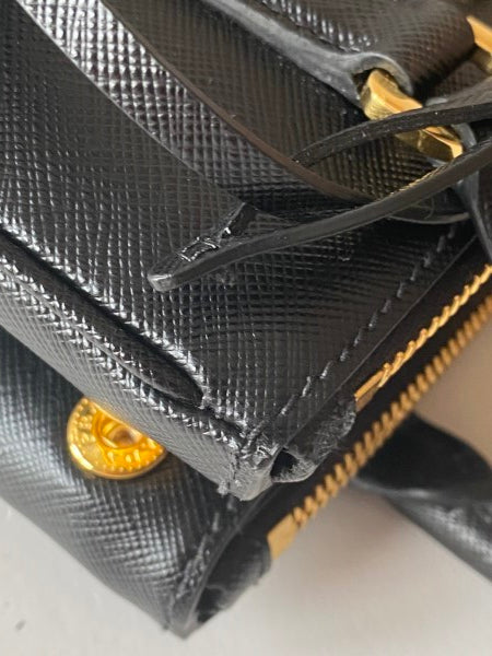 Prada Black Double Zip Mini Tote Bag