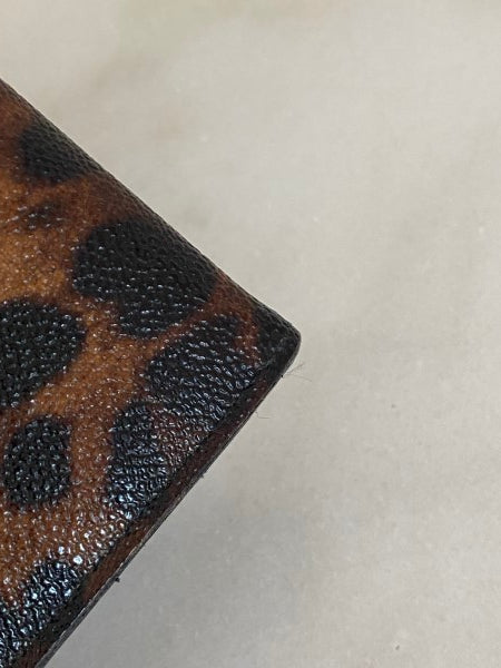 Dolce & Gabbana Dark Brown Leopard Print Flap Continental Wallet