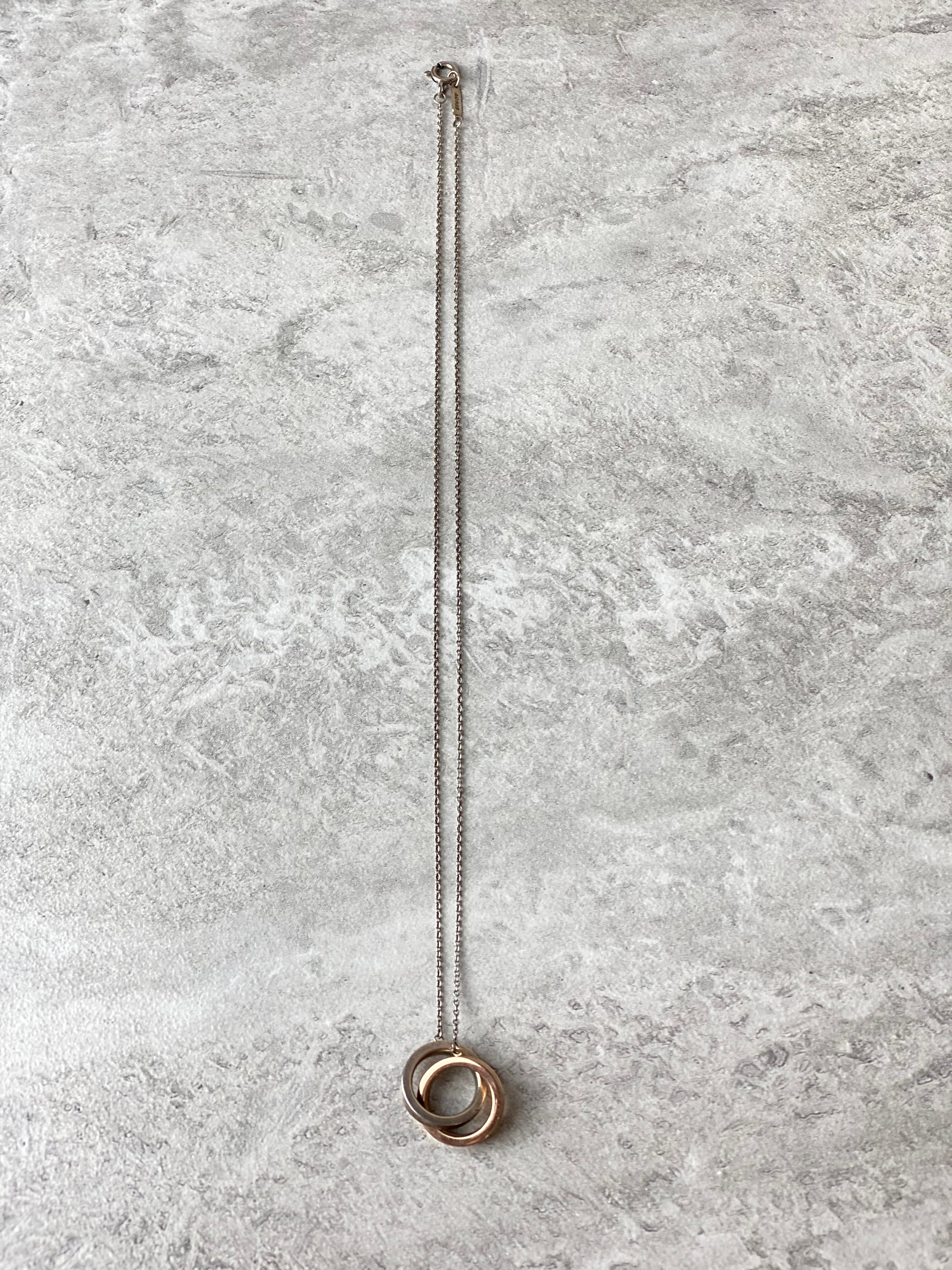 Tiffany & Co Bicolor 1837 Interlocking Circles Pendant Necklace