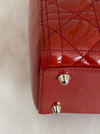 Christian Dior Red Lady Dior Large Bag