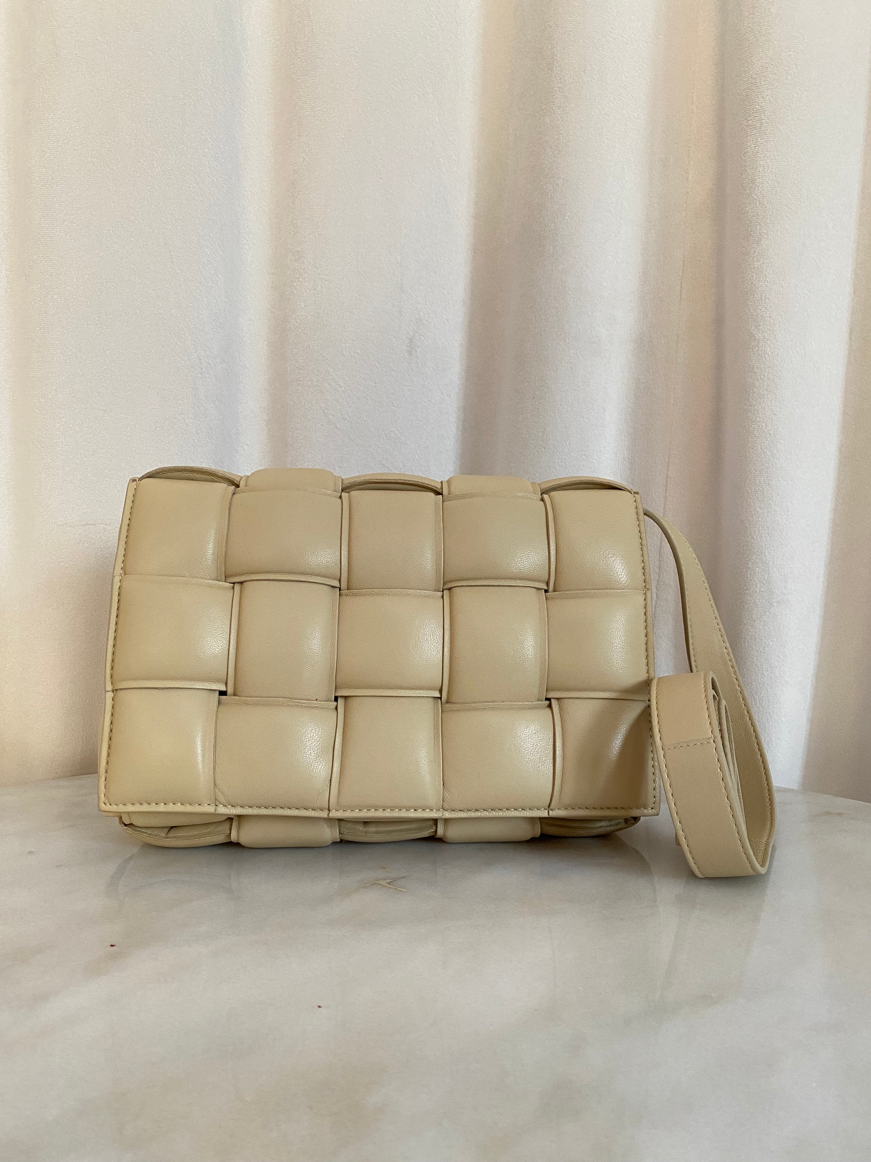 Bottega Veneta Beige Padded Cassette Crossbody Bag