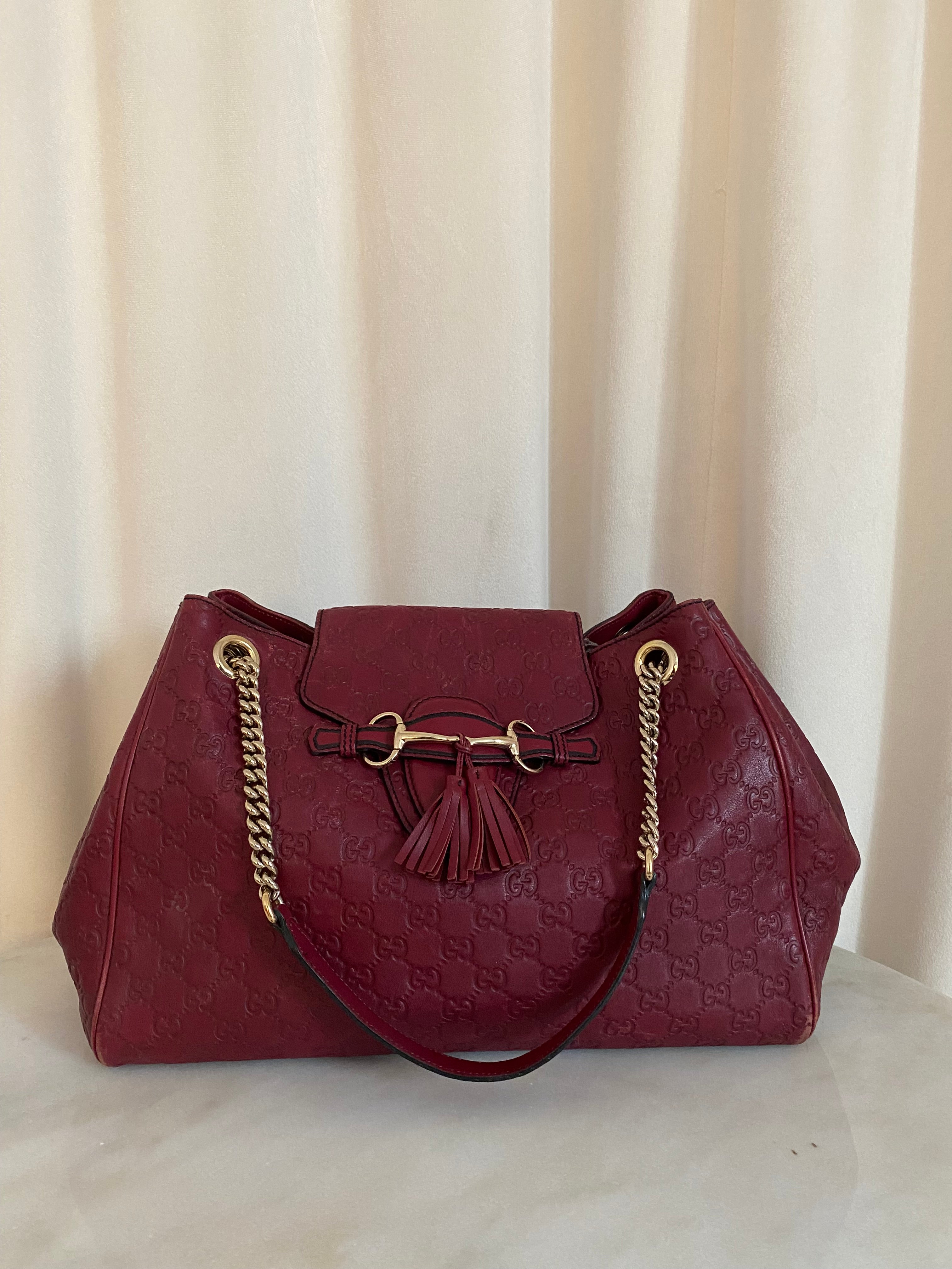 Gucci Burgundy Microguccissima Emily Large Bag