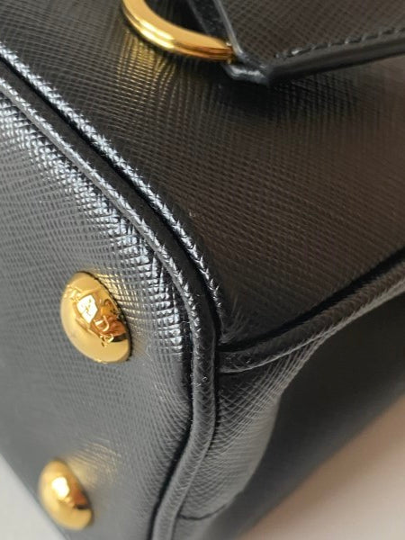 Prada Black Double Zip Mini Tote Bag