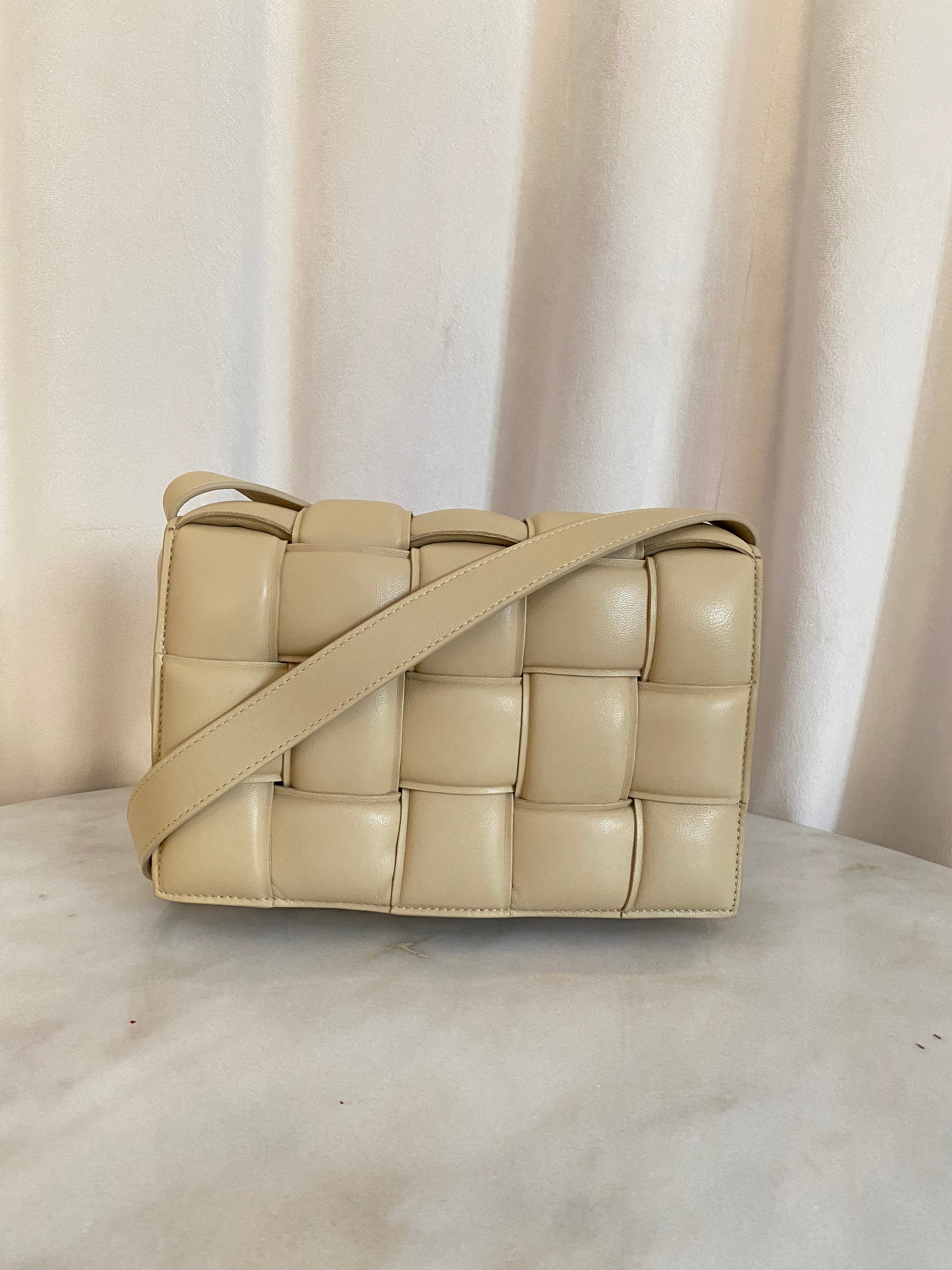 Bottega Veneta Beige Padded Cassette Crossbody Bag