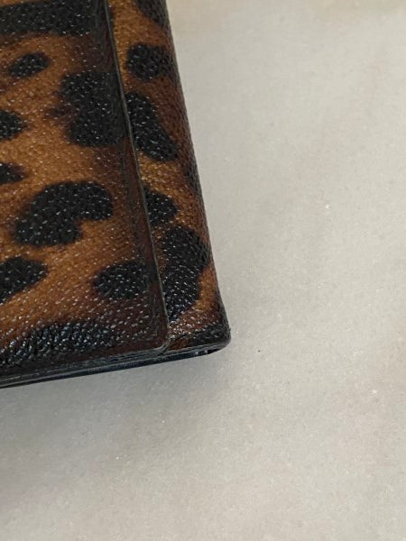 Dolce & Gabbana Dark Brown Leopard Print Flap Continental Wallet