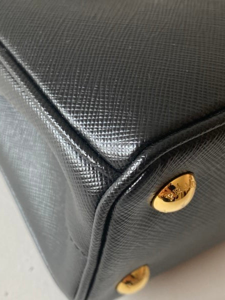 Prada Black Double Zip Mini Tote Bag