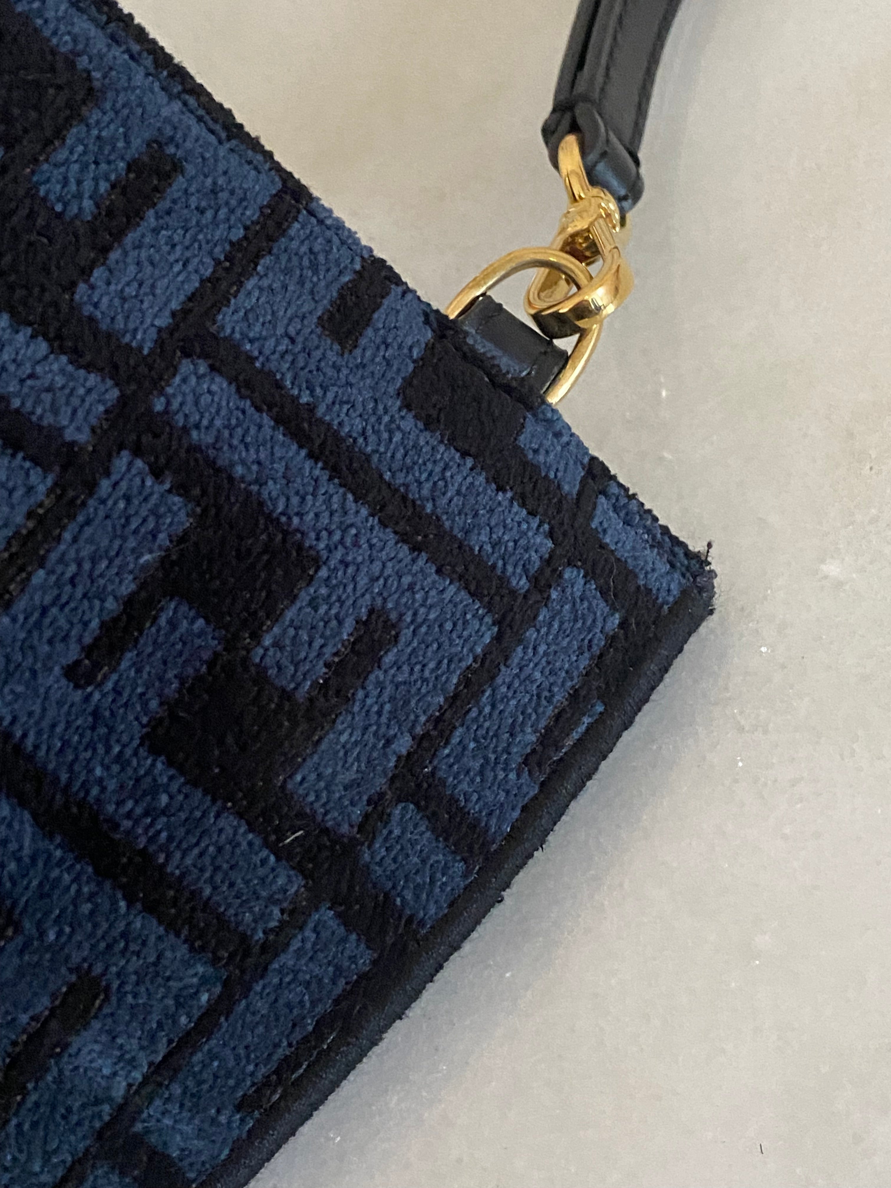 Fendi Bicolor Fabric Velvet Clutch