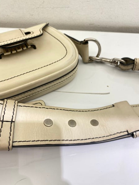 Christian Dior White Mini d'fence Saddle Bag