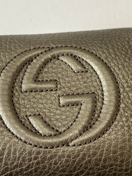 Gucci Silver Metallic Soho Makeup Case