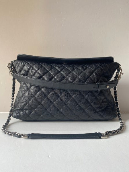 Chanel Black French Riviera Hobo Bag