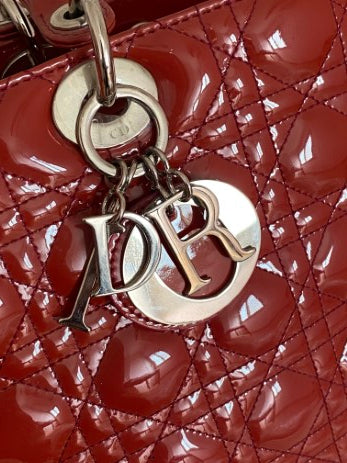 Christian Dior Red Lady Dior Large Bag