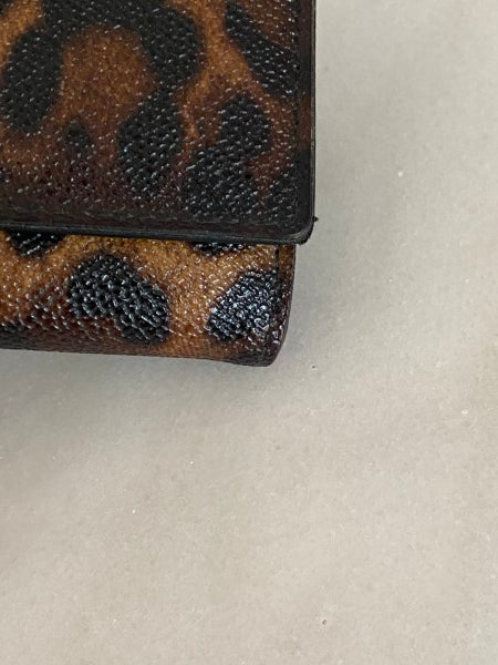 Dolce & Gabbana Dark Brown Leopard Print Flap Continental Wallet