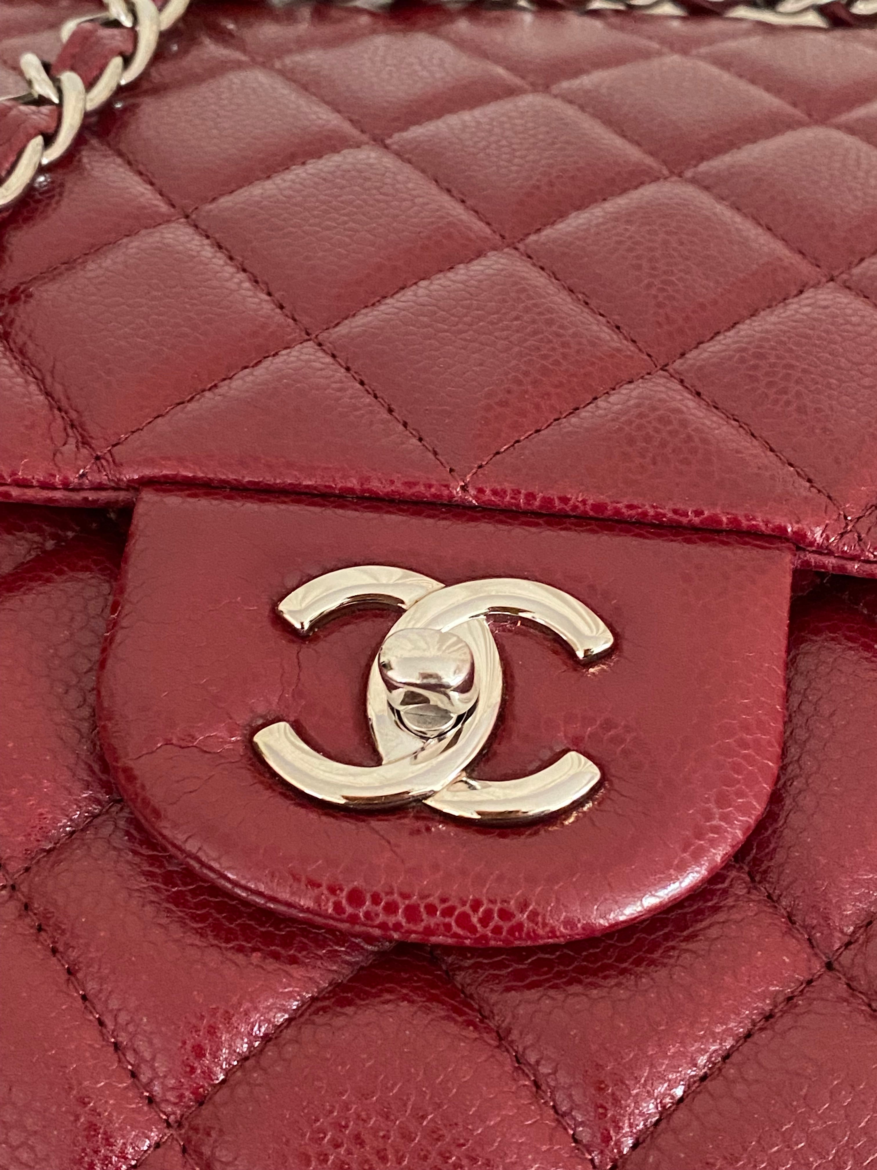 Chanel Red Classic Maxi Single Flap Bag