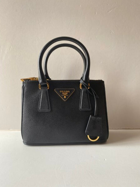 Prada Black Double Zip Mini Tote Bag