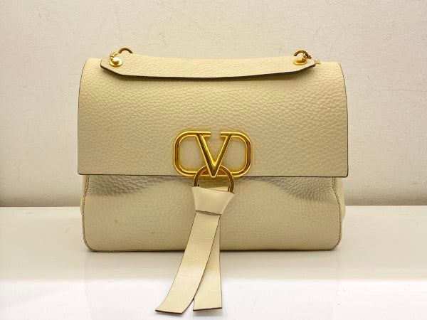 Valentino White V Ring Bag