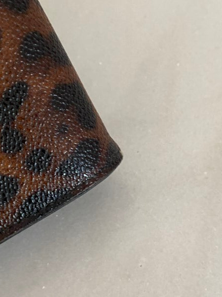 Dolce & Gabbana Dark Brown Leopard Print Flap Continental Wallet