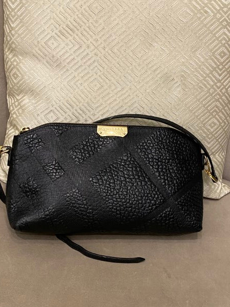 Burberry Black Embossed Signature Crossbody Bag