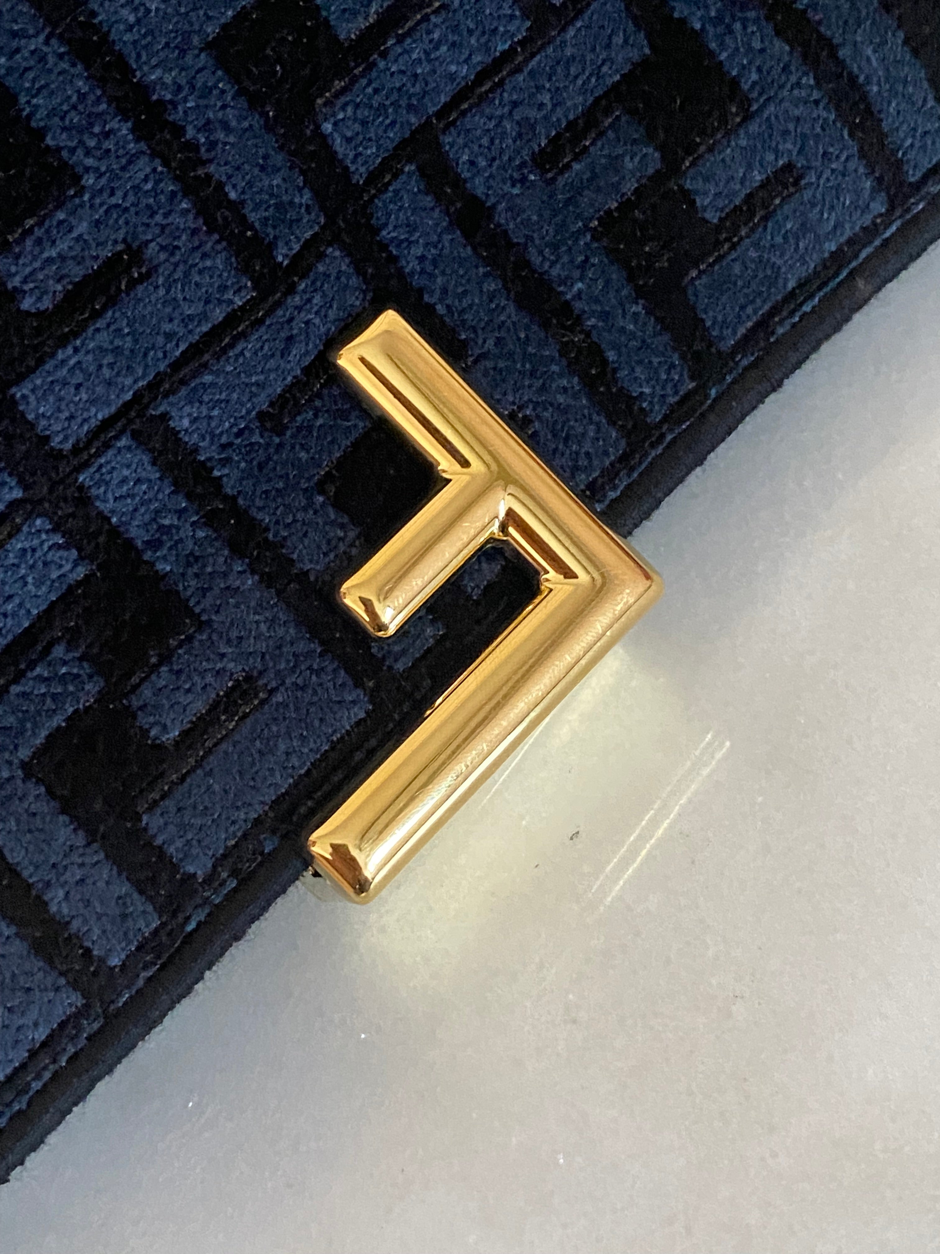 Fendi Bicolor Fabric Velvet Clutch