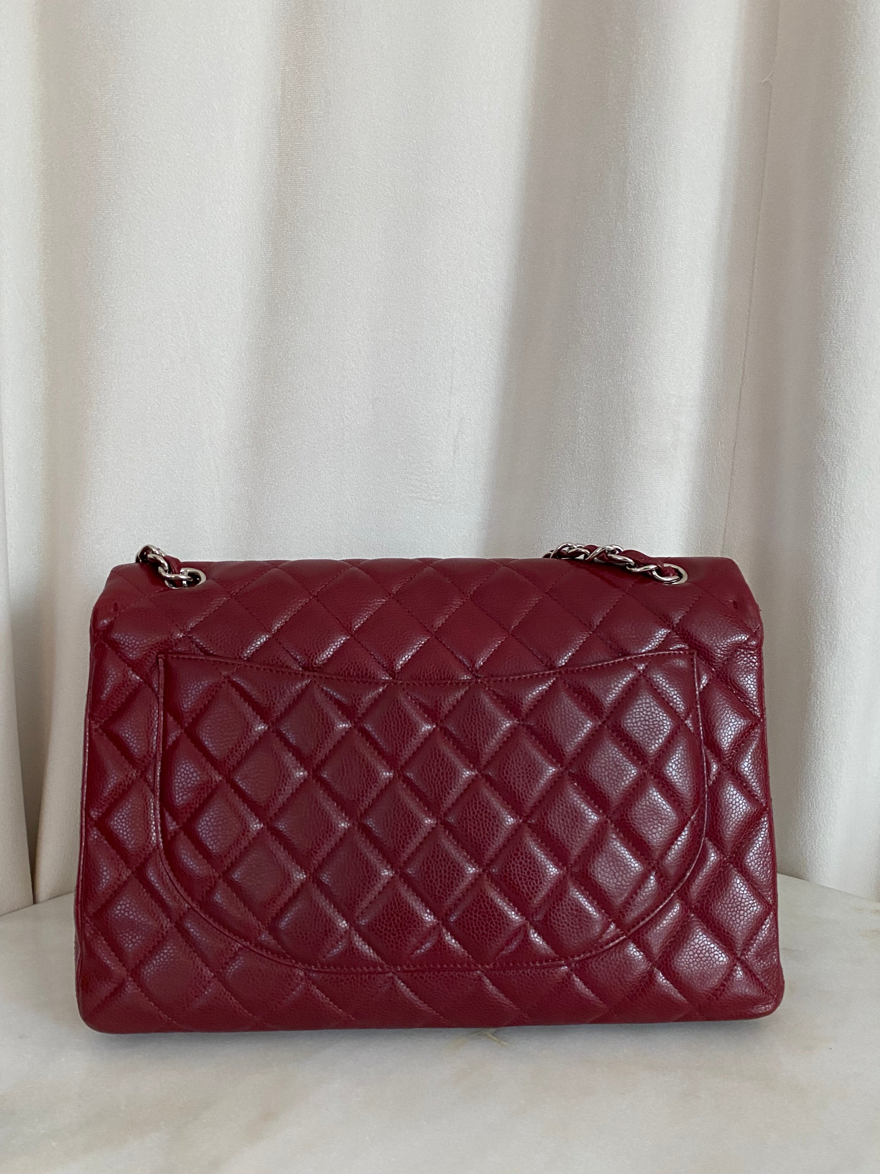 Chanel Red Classic Maxi Single Flap Bag