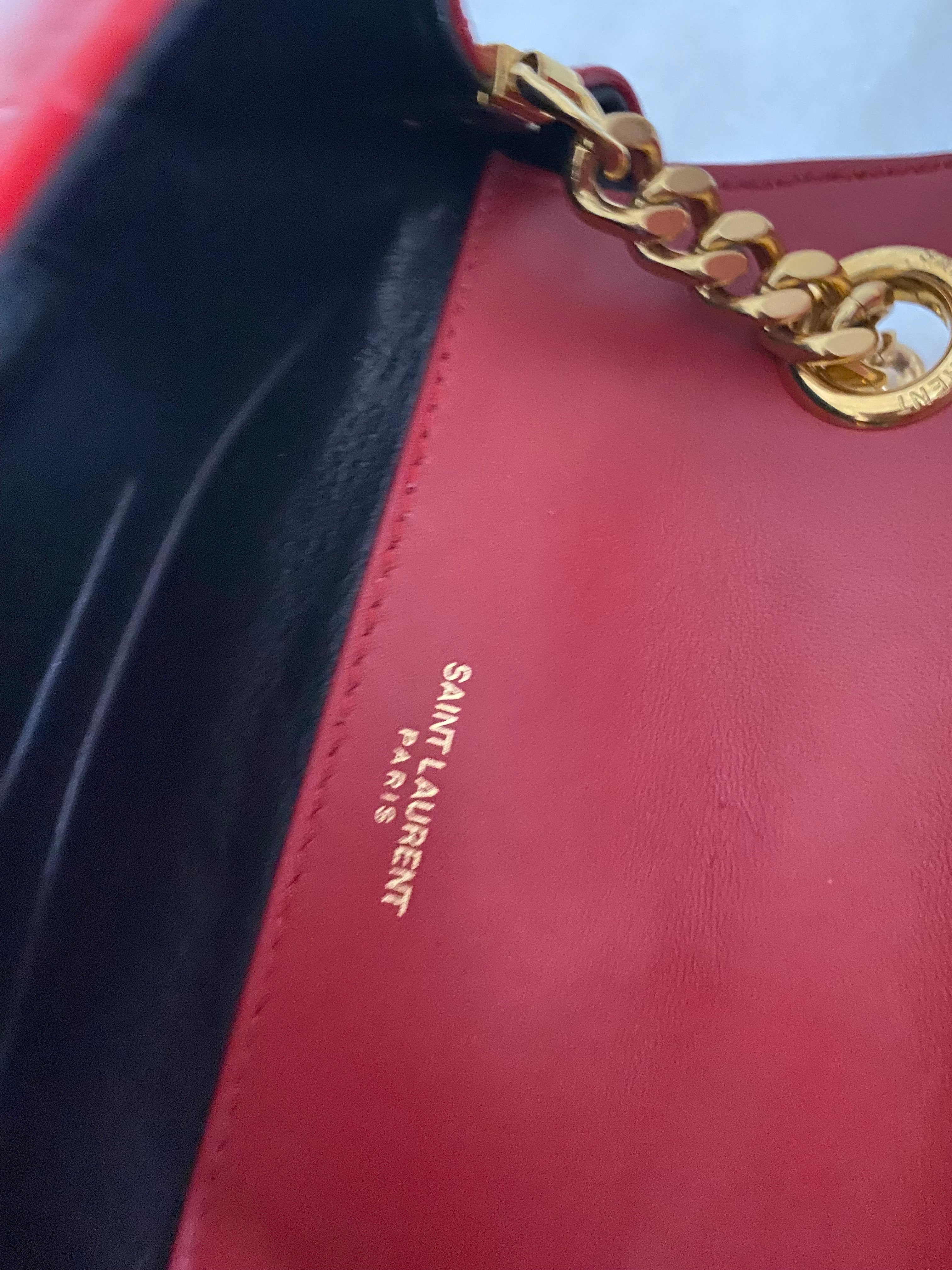 YSL Red Vicky Vernis Crossbody Small Bag