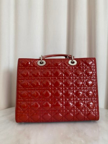 Christian Dior Red Lady Dior Large Bag