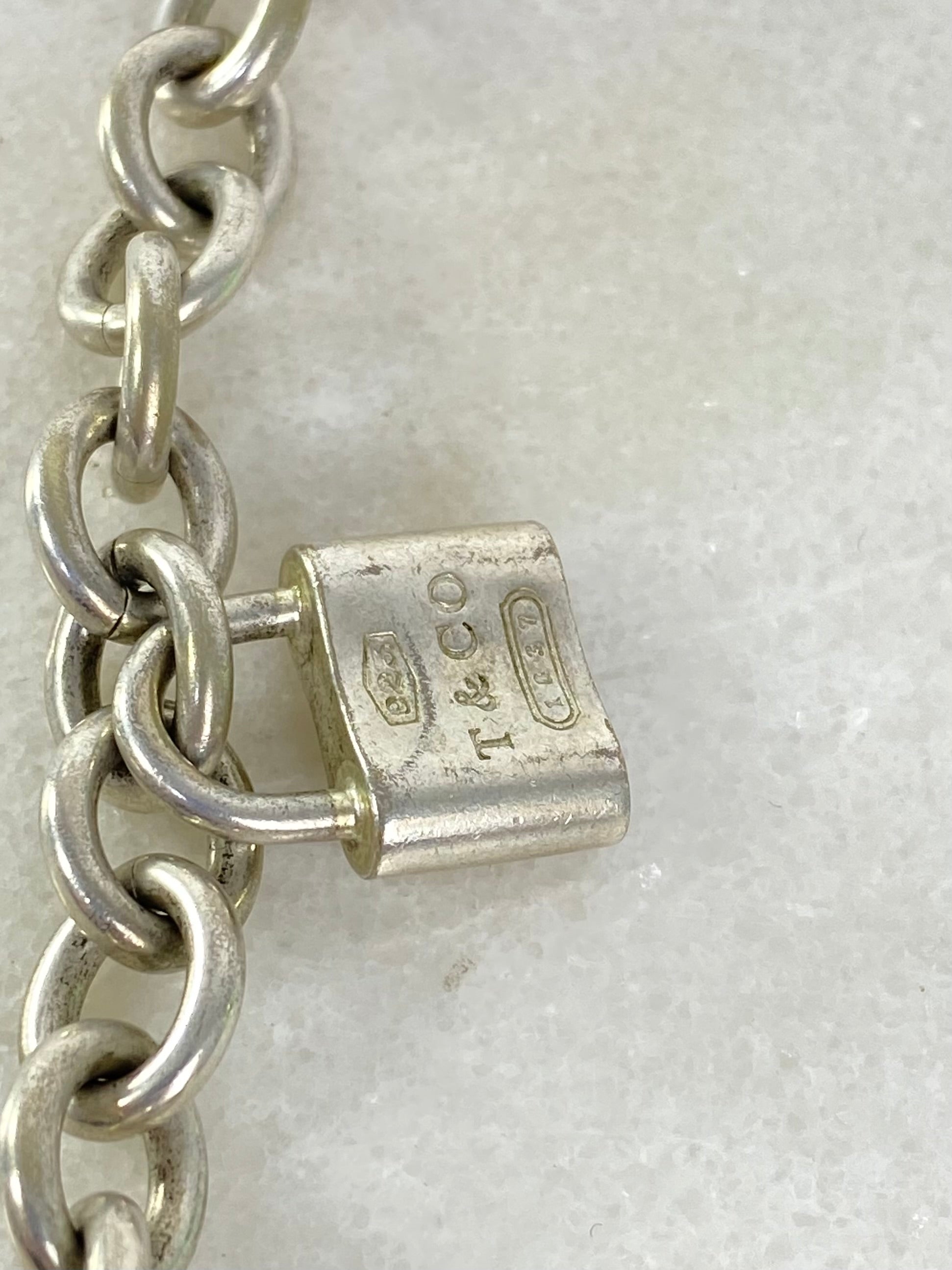 Tiffany & Co Silver Lock Heart Bracelet