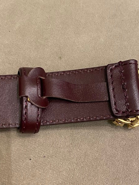 Dolce & Gabbana Burgundy DG Crystal Belt 36