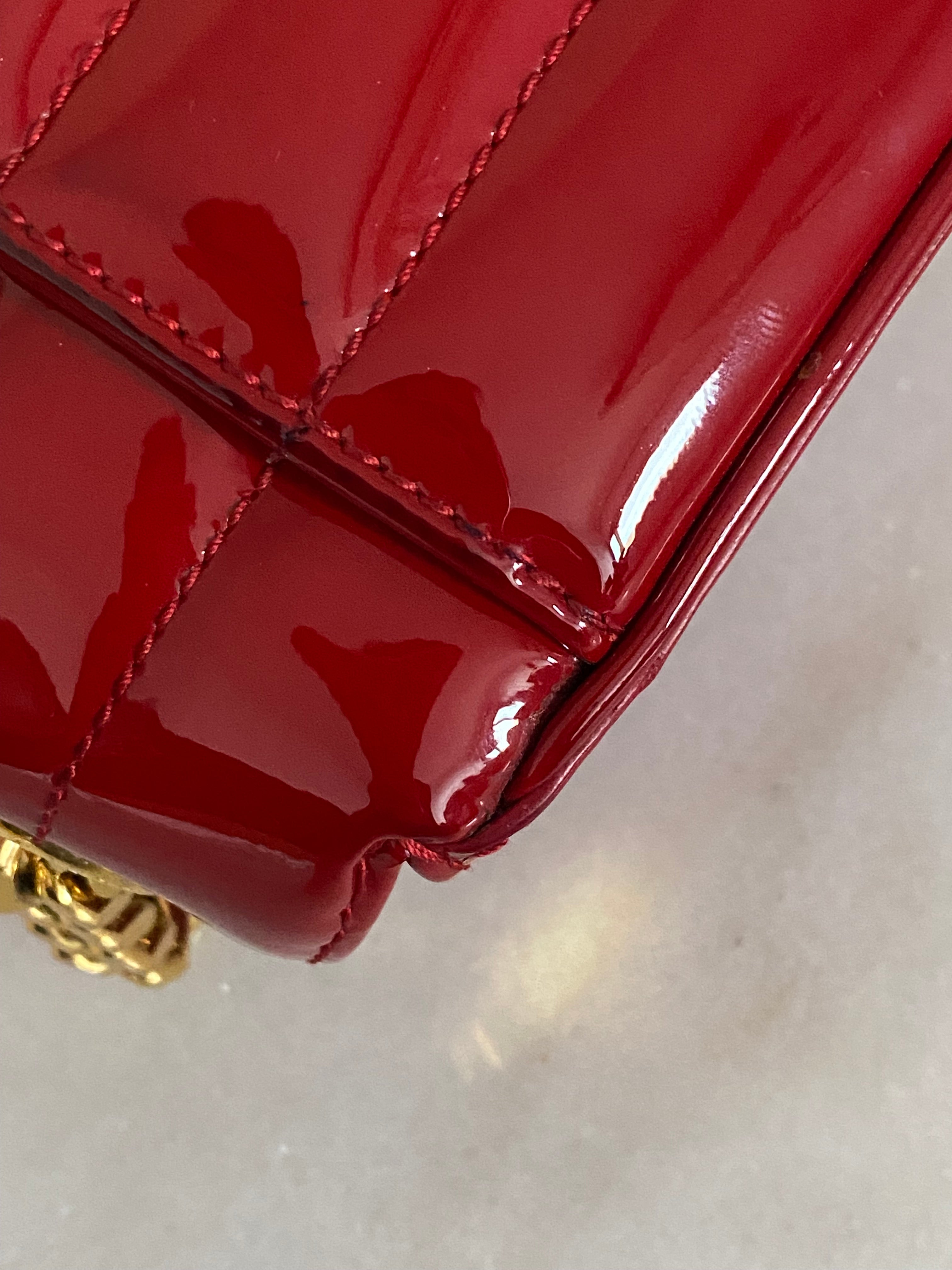 YSL Red Vicky Vernis Crossbody Small Bag