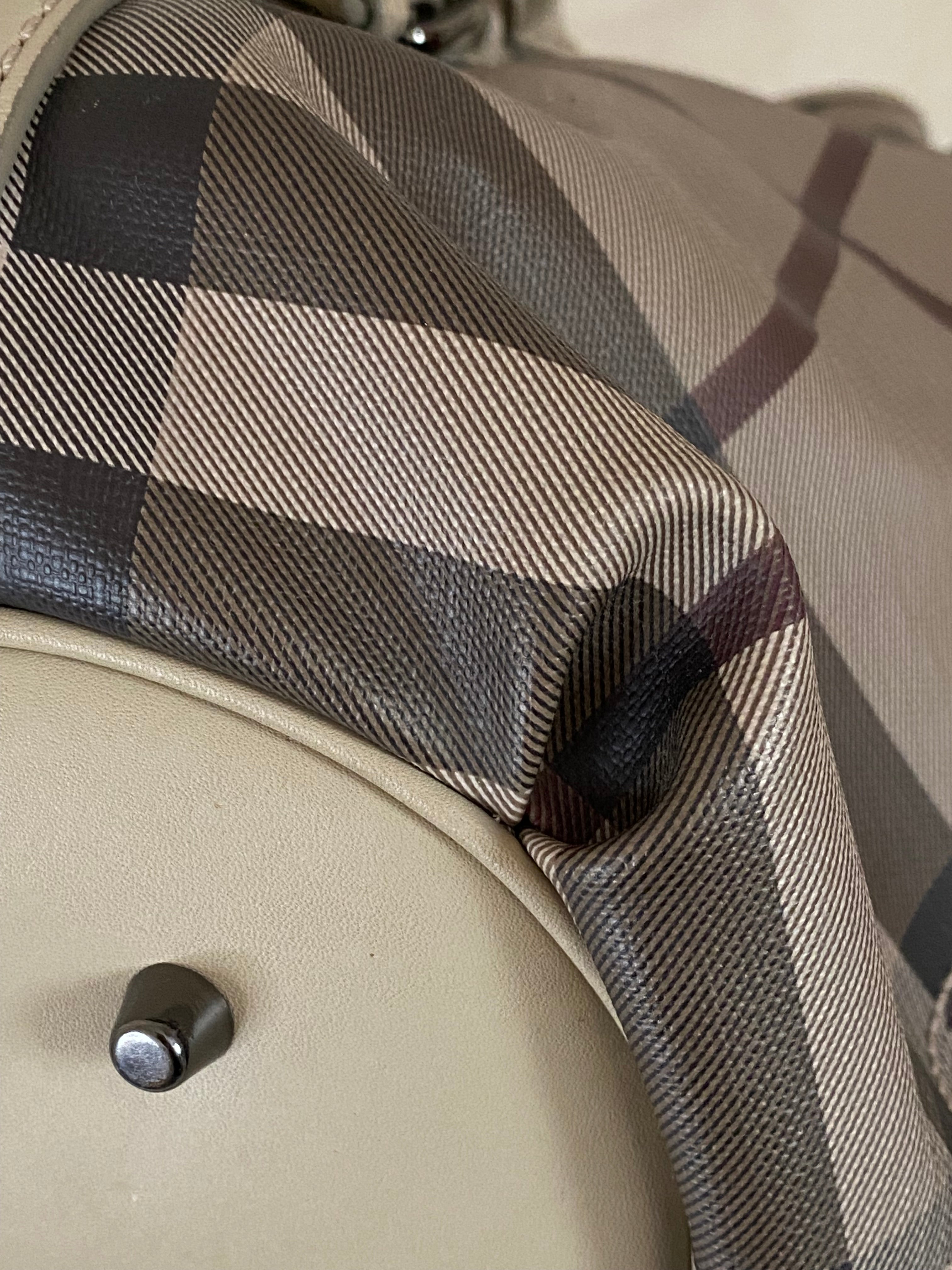 Burberry Beige Smoked Check Northfield Bag