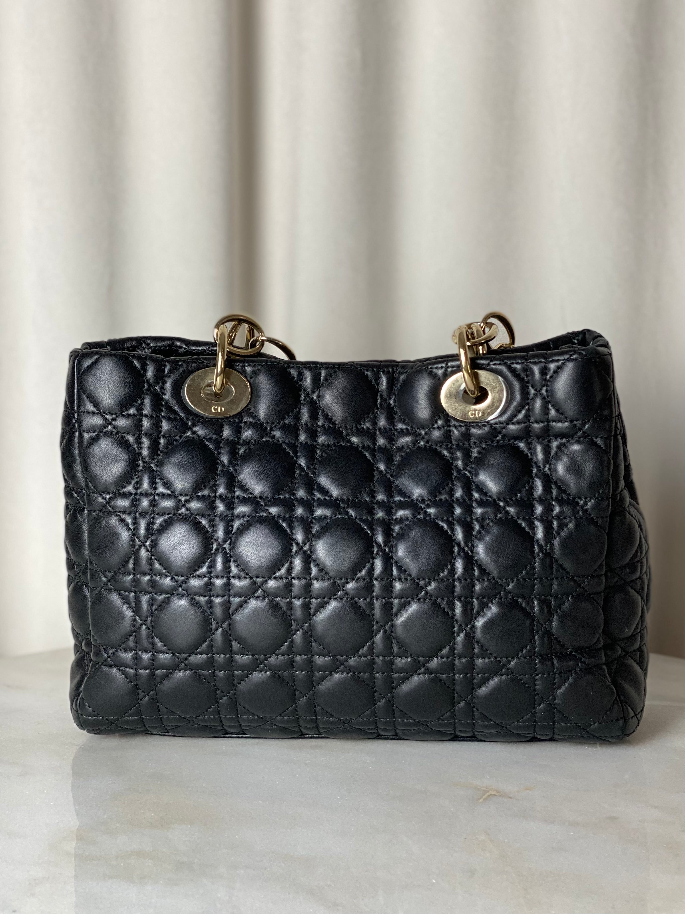 Christian Dior Black Lady Dior Medium Bag