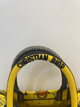 Christian Dior Yellow Embroidery Pixel Zodiac Small Book Bag